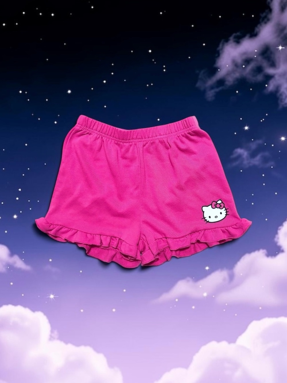 Hello Kitty Sanrio Girls Ruffle Shorts Bright Pink Size 12 Light Pilling